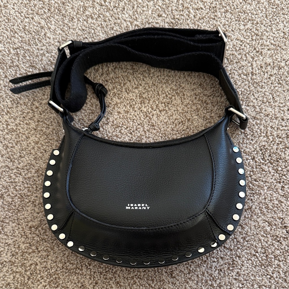 Isabel Marant Black Studded Shoulder Bag